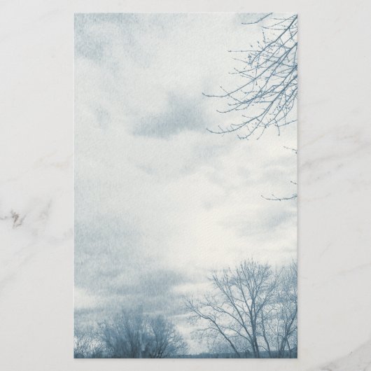 Stormy Skies Blue Stationery Briefpapier (Voorkant)