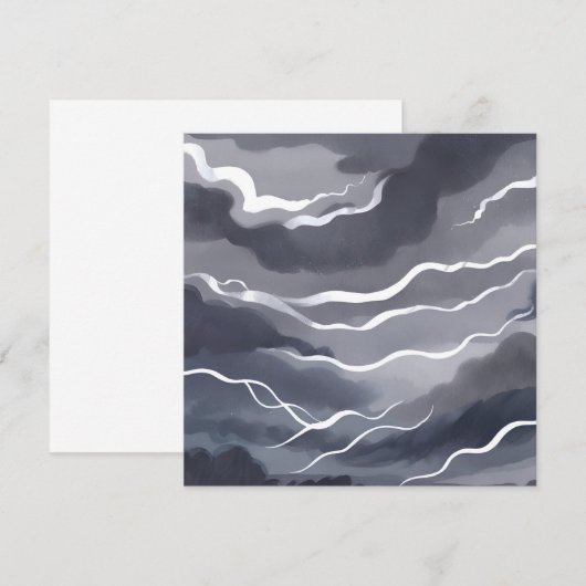 Stormy Skies | Dark Waterverf Kaart (Voorkant / Achterkant)