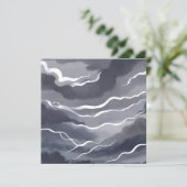 Stormy Skies | Dark Waterverf Kaart (Staand voorkant)