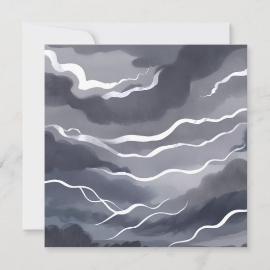 Stormy Skies | Dark Waterverf Kaart (Voorkant)