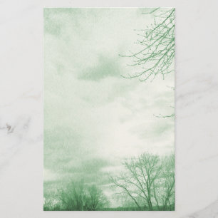 Stormy Skies Green Stationery Briefpapier