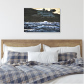 Stormy uitzicht, Burgh Island Hotel, Devon Canvas Afdruk (Insitu (Slaapkamer))