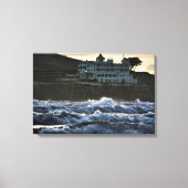 Stormy uitzicht, Burgh Island Hotel, Devon Canvas Afdruk (Voorkant)