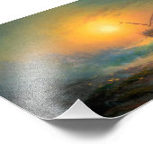 Stormy Zee in de Sunset, Aivazovsky Foto Afdruk (Hoek)