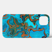Stormy Zeeen Blues Golds Greens Liquid Abstract Case-Mate iPhone Case (Achterkant (horizontaal))