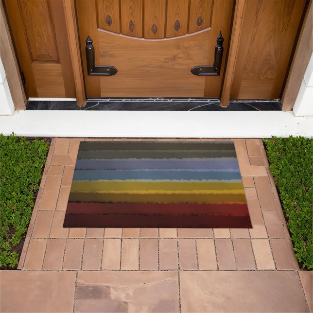 Stormy zoute Waterverf Pop van kleur Abstracte kun Deurmat (Buiten)