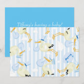 Stortbaby Shower Invitations Kaart (Voorkant / Achterkant)