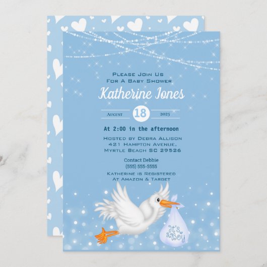 Stortbays Babydouches Kaart (Voorkant / Achterkant)