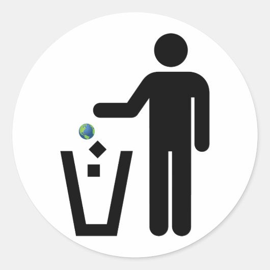 storten van aardeafval ronde sticker (Voorkant)