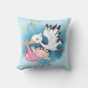 Stortvliegen met babymeisje Cadeau voor Baby Kussen
