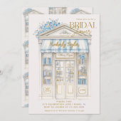 Story Book Blue Bookstore Library Bridal Shower Kaart (Voorkant / Achterkant)