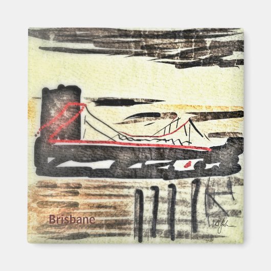 Story Bridge Brisbane Magnet Magneet (Voorkant)