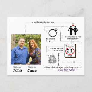 story save-the-date aankondigingskaart