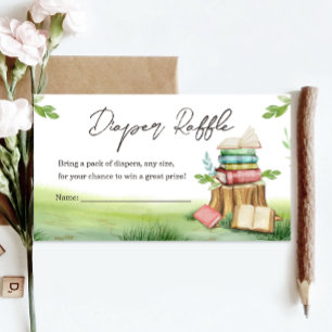 Storybook Baby shower Nieuwe kapittelluier Raffle Informatiekaartje