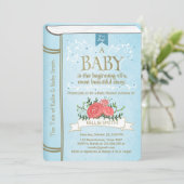  Storybook Baby shower uitnodiging Boy Blue (Staand voorkant)