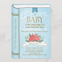  Storybook Baby shower uitnodiging Boy Blue