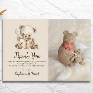 Storybook Beer Foto Baby shower Dank u Bedankkaart