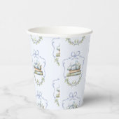 Storybook Blauw lint Bow baby shower Papieren Bekers (Rechts)