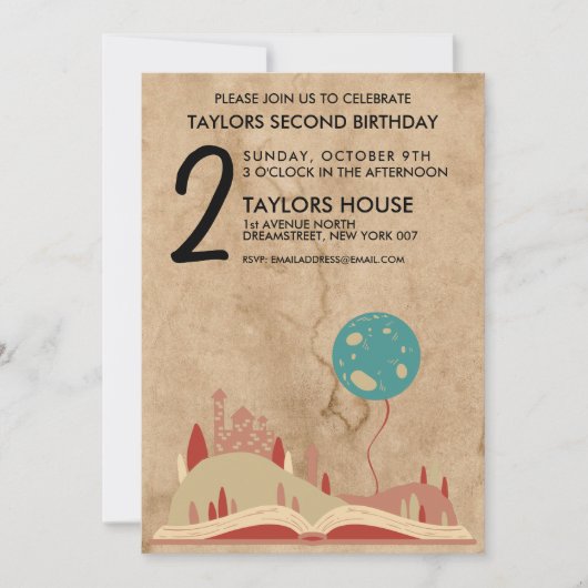 Storybook Castle Fairy Tale  verjaardagsfeestje Kaart (Voorkant)