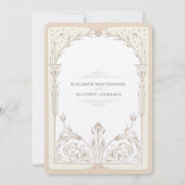 Storybook Cream Taupe Elegance Faire-part de maria (Dos)