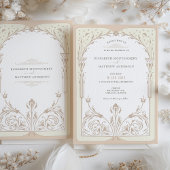 Storybook Cream Taupe Elegance Faire-part de maria