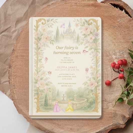 Storybook, fairy first, fairytale 7th birthday kaart