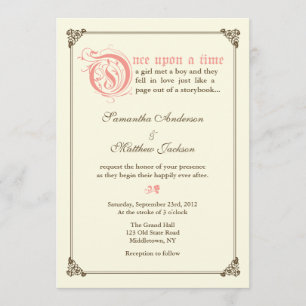 Storybook Fairytale Faire-part de mariage - rose