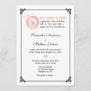 Storybook Fairytale Faire-part de mariage - rose/n