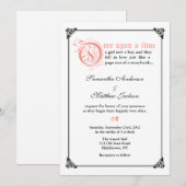 Storybook Fairytale Weddenschap - Roze/Zwart Kaart (Voorkant / Achterkant)