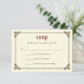 Storybook Fairytale Wedding Card RSVP - Bourgogne (Debout devant)