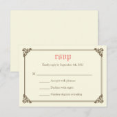 Storybook Fairytale Wedding Carte RSVP - Rose (Devant / Derrière)