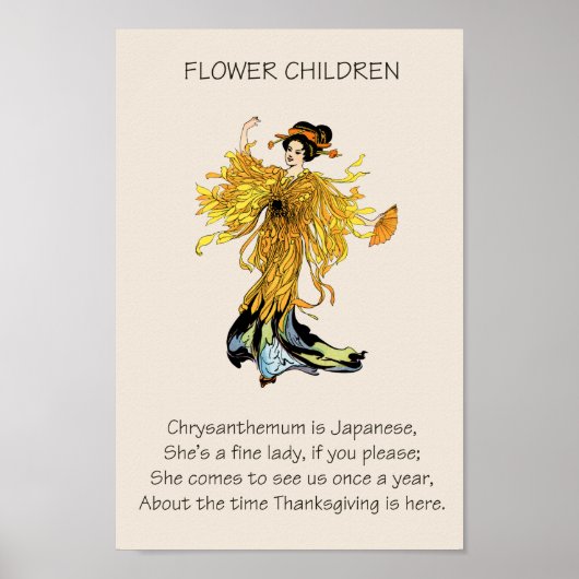  Storybook Flower Children CHRYSANTHEMUM Poster (Voorkant)