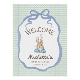 Storybook Garden Rabbit Baby Shower Welcome Perfect Poster