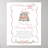 Storybook  Pink Bow Hoe groot is mama's buik Poster (Voorkant)