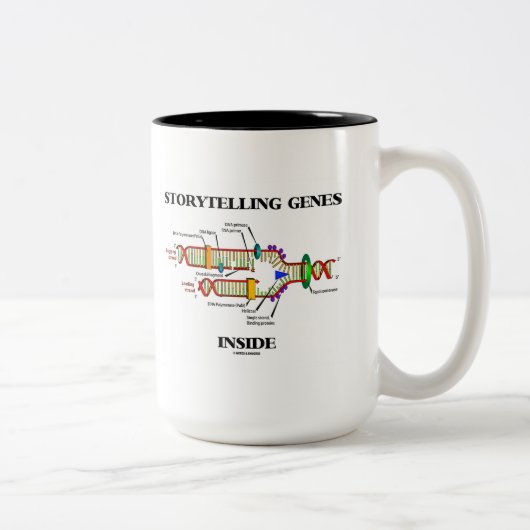 Storytell-genen binnen (DNA-replicatie) Tweekleurige Koffiemok (Rechts)