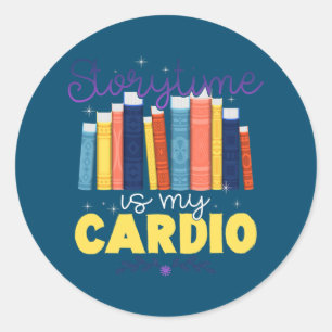 Storytime is mijn cardio Story Book Storybook Ronde Sticker