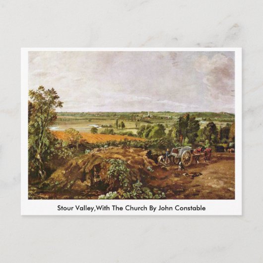 Stour Valley, met de kerk van John Constable Briefkaart (Voorkant)