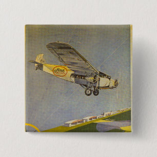 Stout Airlines Vierkante Button 5,1 Cm