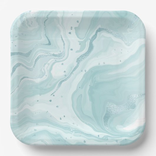 Stout geometrische patronen op vierkante papieren  papieren bordje (Voorkant)