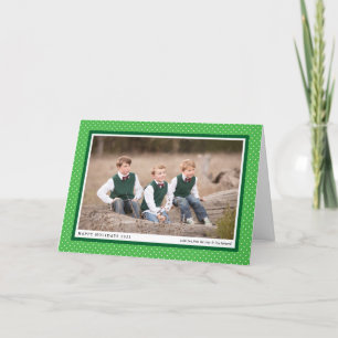 Stout groen kader chic gevouwen foto vakantiekaart feestdagen kaart
