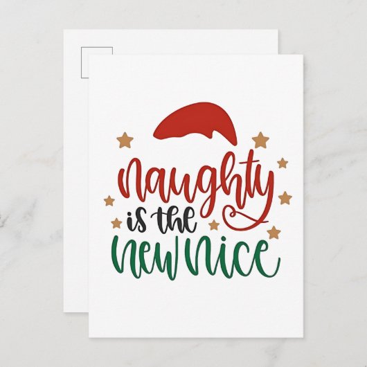 Stout is Het Nieuwe Nice Grappige Kerstman Uitnodiging Briefkaart (Voorkant / Achterkant)