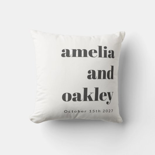 Stout Minimalistisch Zwart Witte Retro Aangepaste  Kussen (Voorkant)