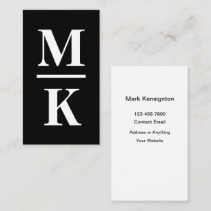 Stout Modern Monogram Mannen Zakelijke Kaarten Visitekaartje