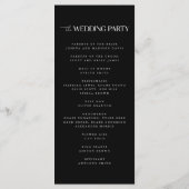 Stout & Modern Zwart- & Witte Huwelijk Programma (Achterkant)