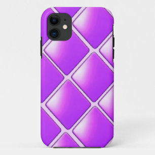 Stout Paars Diamantpatroon iPhone 11 Hoesje