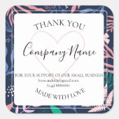 Stout Tropisch Botanisch Productlabel Levendig Vierkante Sticker (Voorkant)