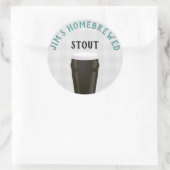 Stout voor thuisgebruik ronde sticker (Tas)
