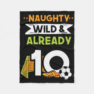 Stout Wild En Al 10 Verjaardag Voetbal Fleece Deken