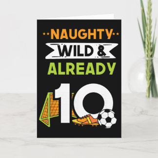 Stout Wild En Al 10 Verjaardag Voetbal Kaart
