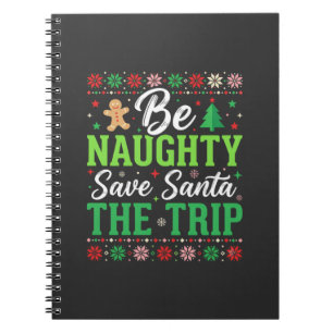 Stout zijn Red Santa Grappige Kerst SVG Notitieboek